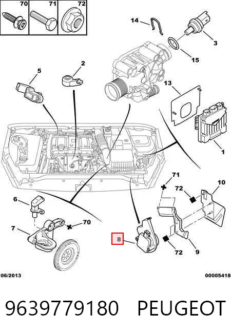 9639779180 Peugeot/Citroen Датчик положення педалі акселератора (газу)