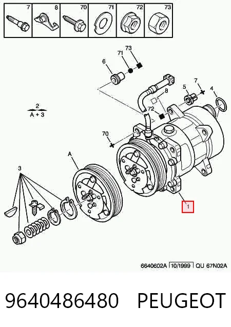 9640486480 Peugeot/Citroen Компресор холодоагенту