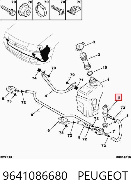9641086680 Peugeot/Citroen Насос омивача фар