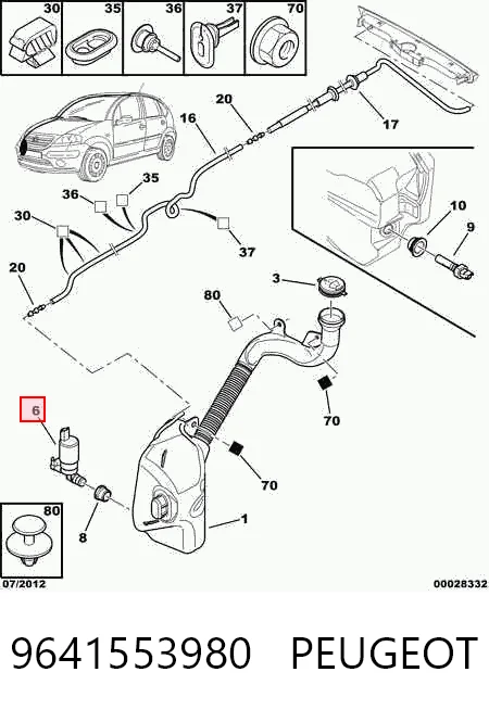 9641553980 Peugeot/Citroen Мотор омивача