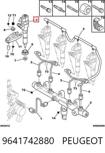 9641742880 Peugeot/Citroen Форсунка вприску палива