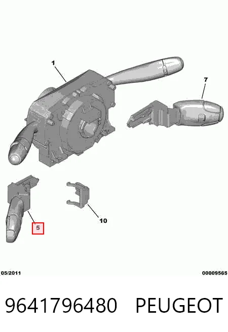 9641796480 Peugeot/Citroen Перемикач підрульовий, лівий