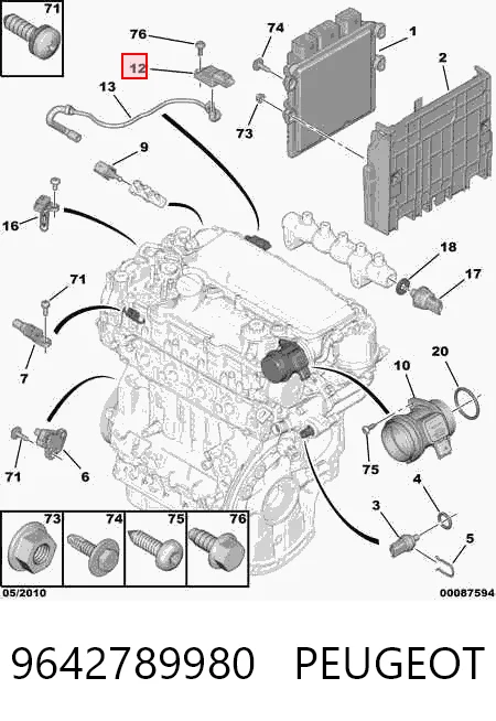 9642789980 Peugeot/Citroen Датчик наддува