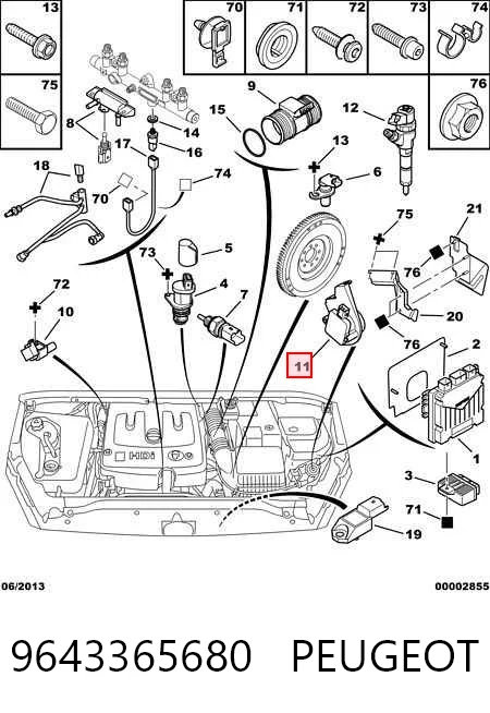9643365680 Peugeot/Citroen Датчик положення педалі акселератора (газу)