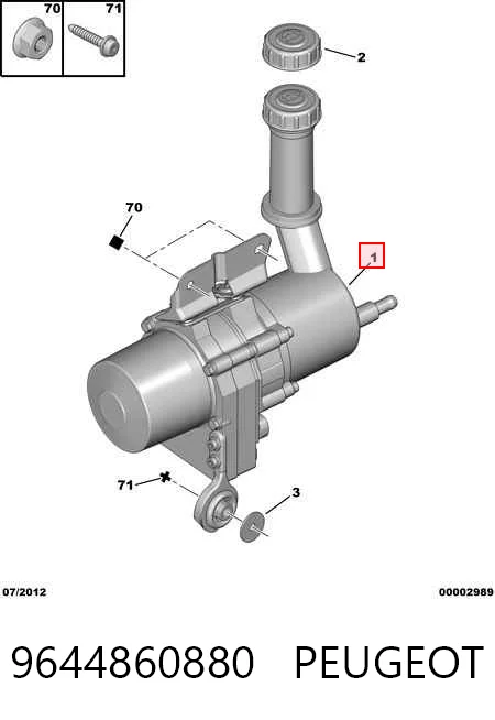 9644860880 Peugeot/Citroen Насос гідропідсилювача