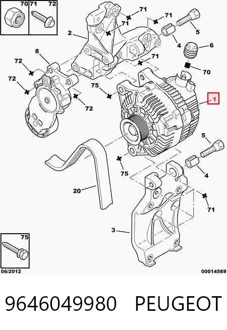 9646049980 Peugeot/Citroen Авто генератор