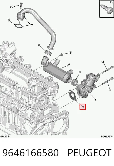 Прокладка EGR-клапана рециркуляції SU00100834 Toyota