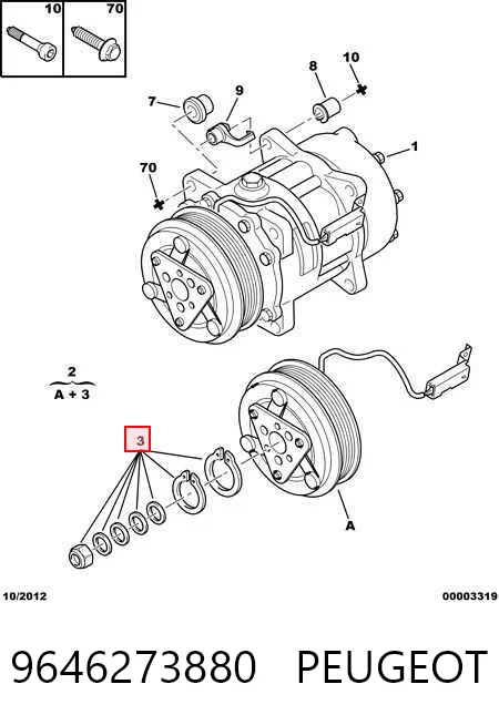 9646273880 Peugeot/Citroen Компресор холодоагенту