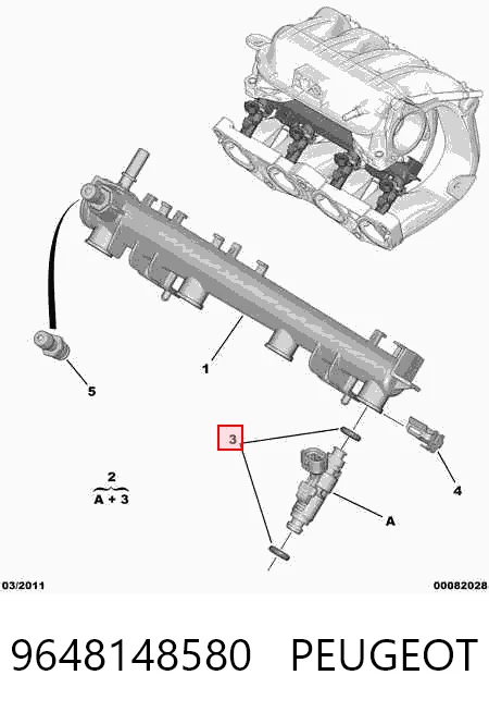 9648148580 Peugeot/Citroen Форсунка вприску палива