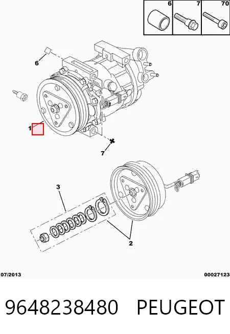 9648238480 Peugeot/Citroen Компресор холодоагенту