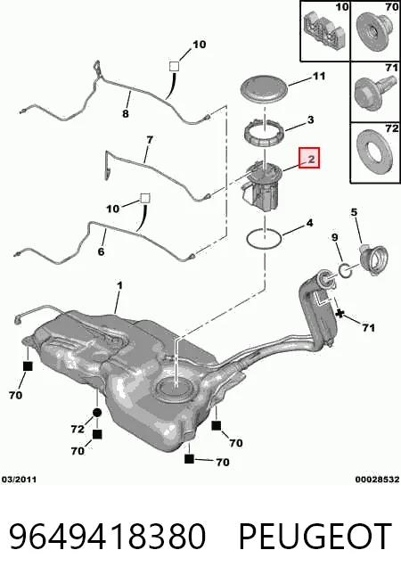 9649418380 Peugeot/Citroen Електробензонасос