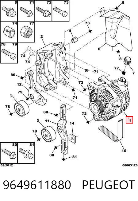 9649611880 Peugeot/Citroen Авто генератор