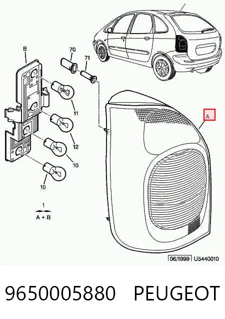 Задня ліва фара на Citroen Xsara Picasso N68