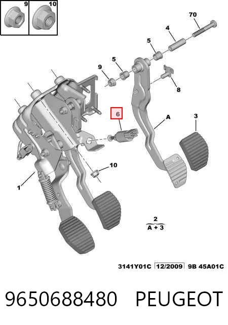 9650688480 Peugeot/Citroen Лягушка стоп-сигналу