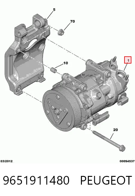 9651911480 Peugeot/Citroen Компресор холодоагенту