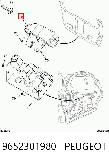 9652301980 Peugeot/Citroen Замок п'ятих дверей