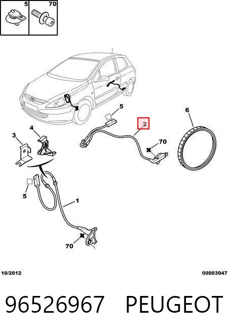 96526967 Peugeot/Citroen Датчик АБС (ABS) задній