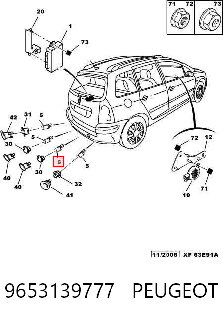 9653139777 Peugeot/Citroen Датчик сигналізації парковки (парктронік), задній