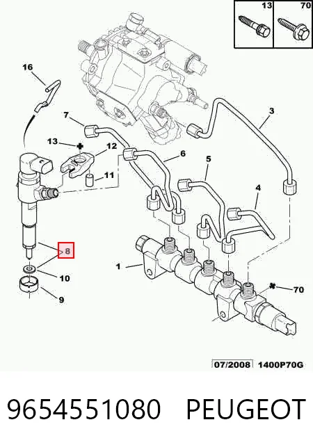 9654551080 Peugeot/Citroen Форсунка вприску палива