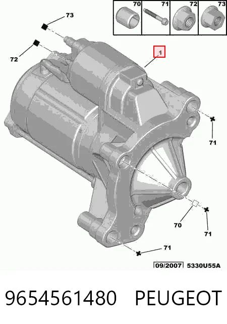 9654561480 Peugeot/Citroen Стартер двигуна