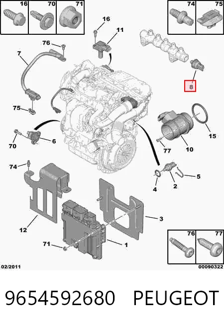 9654592680 Peugeot/Citroen Манометри