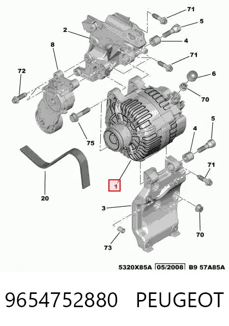 9654752880 Peugeot/Citroen Авто генератор
