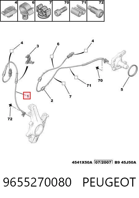 9655270080 Peugeot/Citroen Датчик АБС