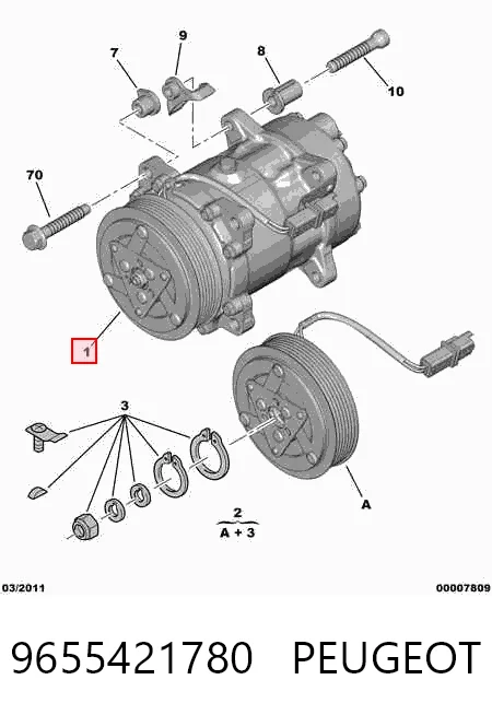 9655421780 Peugeot/Citroen Компресор холодоагенту