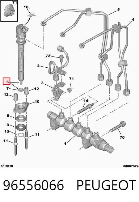 96556066 Peugeot/Citroen Форсунка вприску палива