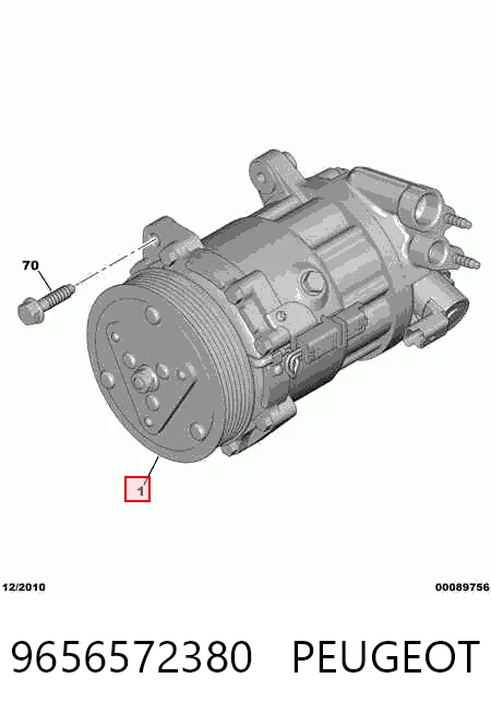 9656572380 Peugeot/Citroen Компресор холодоагенту