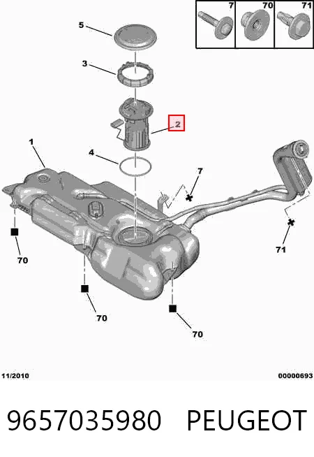 9657035980 Peugeot/Citroen Електробензонасос