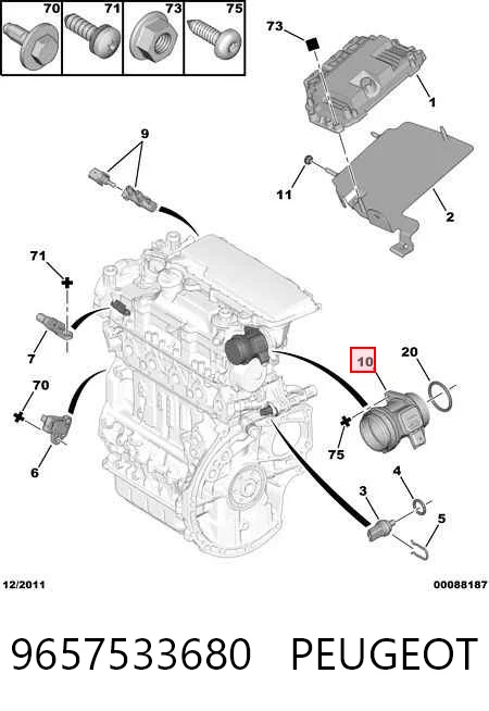 9657533680 Peugeot/Citroen Датчик витрати повітря