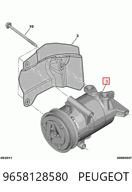 9658128580 Peugeot/Citroen Компресор холодоагенту