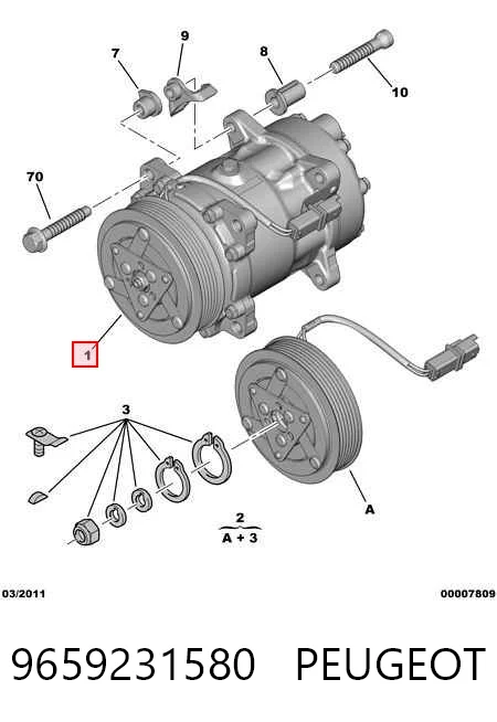 9659231580 Peugeot/Citroen Компресор холодоагенту