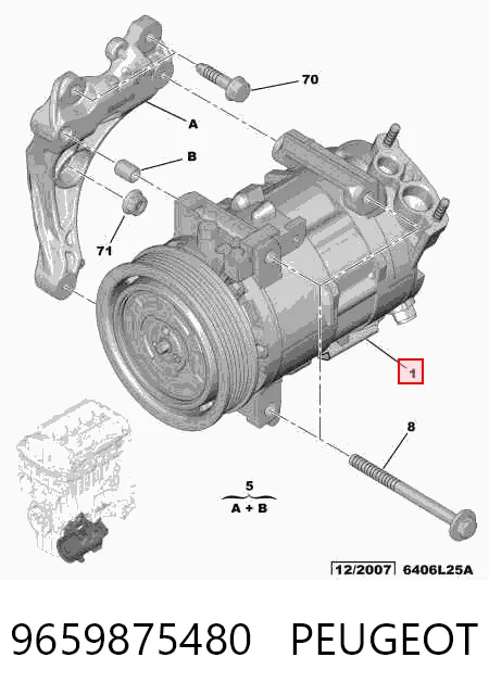 9659875480 Peugeot/Citroen Компресор холодоагенту