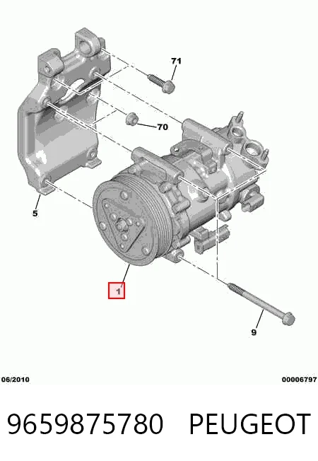 9659875780 Peugeot/Citroen Компресор холодоагенту