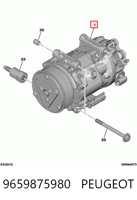 9659875980 Peugeot/Citroen Компресор холодоагенту