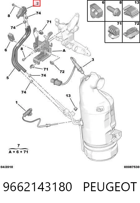 9662143180 Peugeot/Citroen Датчик тиску вихлопних газів