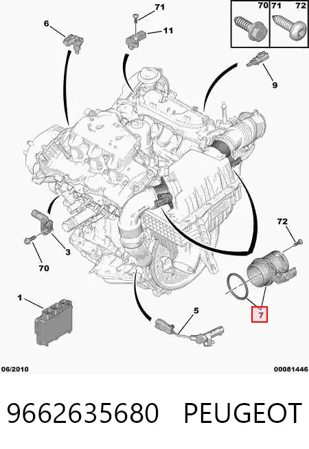 9662635680 Peugeot/Citroen Датчик витрати повітря