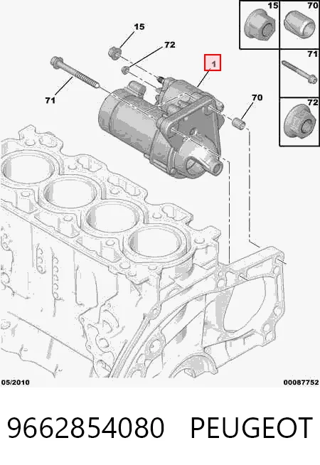 9662854080 Peugeot/Citroen Стартер двигуна