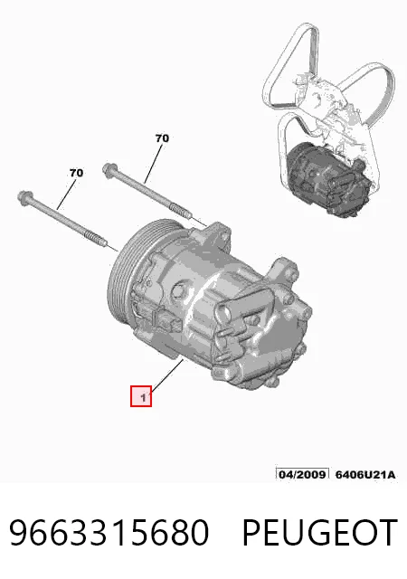 9663315680 Peugeot/Citroen Компресор холодоагенту