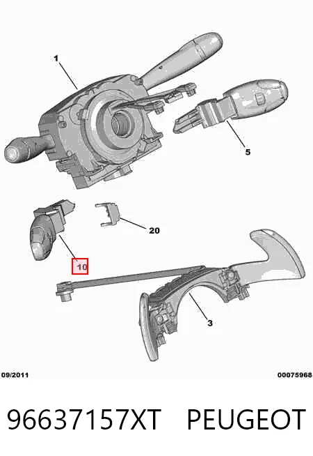 96637157XT Peugeot/Citroen Підрульовий перемикач круїз контролю
