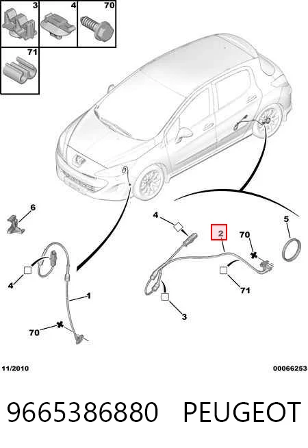 9665386880 Peugeot/Citroen Датчик АБС (ABS) задній