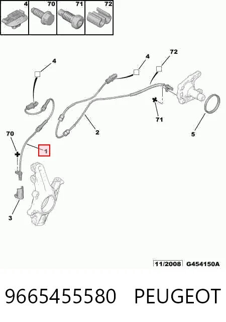 9665455580 Peugeot/Citroen Датчик АБС