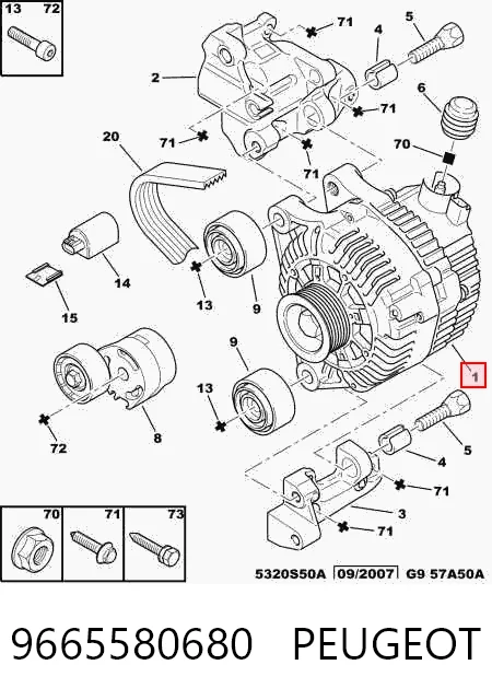 9665580680 Peugeot/Citroen Авто генератор