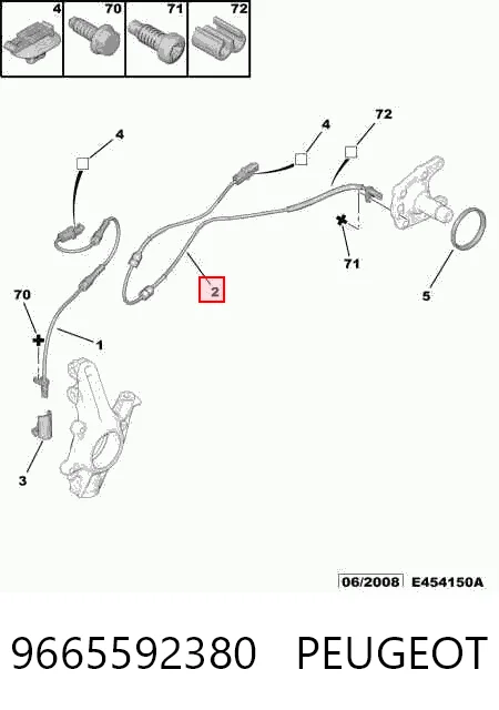 9665592380 Peugeot/Citroen Датчик АБС (ABS) задній
