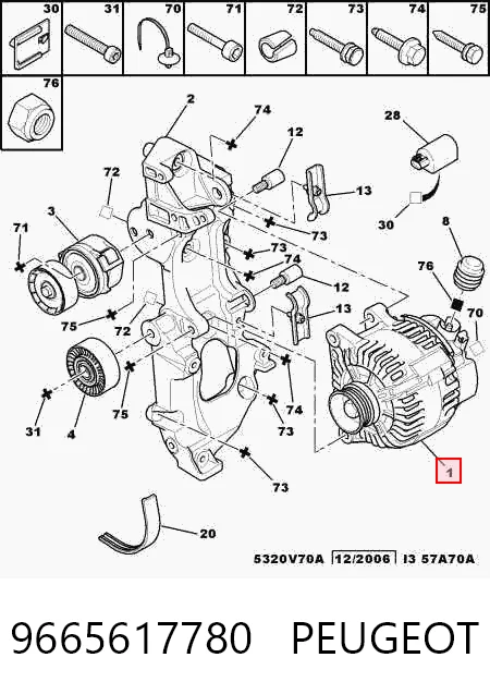 9665617780 Peugeot/Citroen Авто генератор