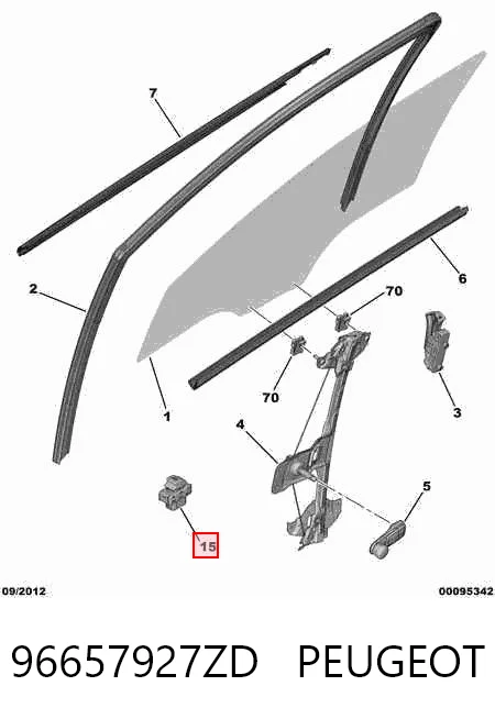 96657927ZD Peugeot/Citroen Кнопка вмикання двигуна склопідіймача передня ліва