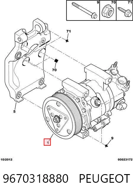 9670318880 Peugeot/Citroen Компресор холодоагенту