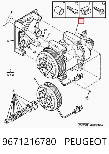 9671216780 Peugeot/Citroen Компресор холодоагенту